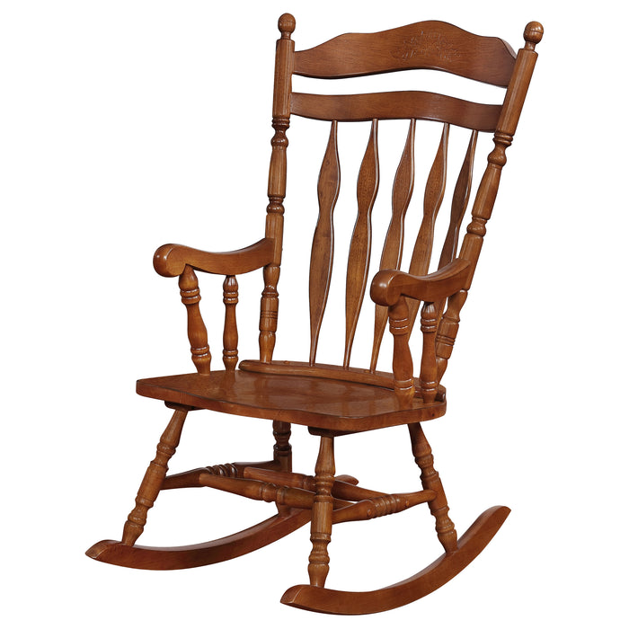 Aylin Solid Wood Rocking Chair Medium Brown