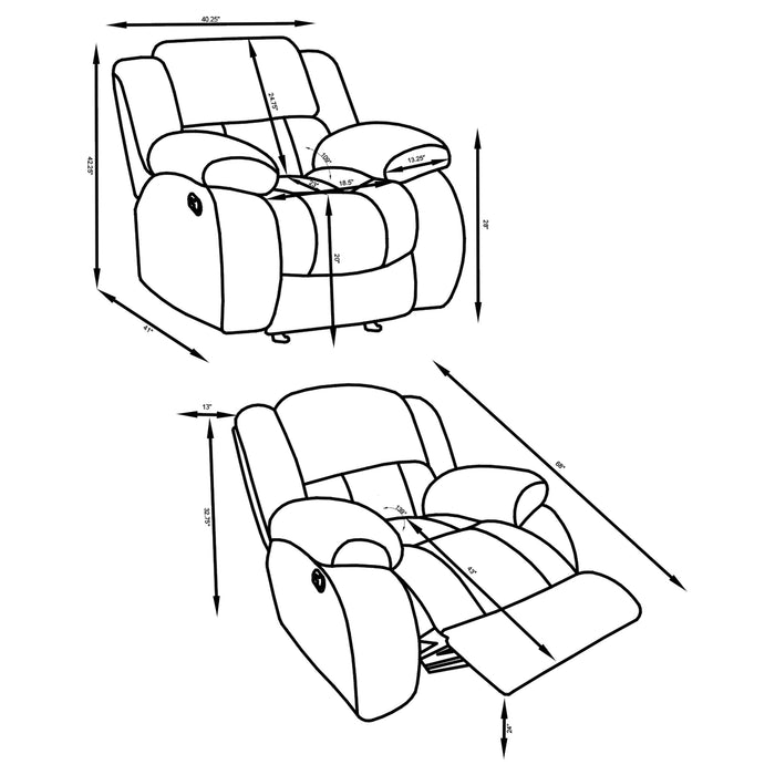 Weissman 3-piece Upholstered Reclining Sofa Set Grey