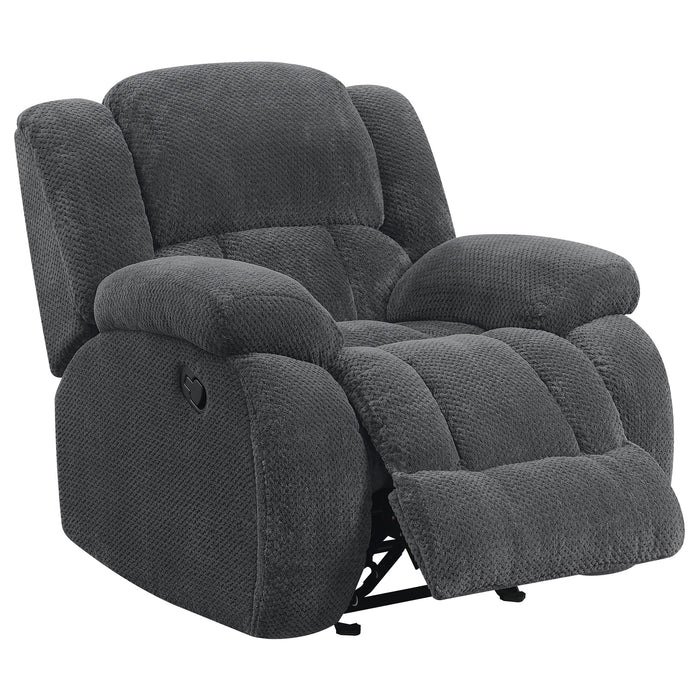 Weissman Upholstered Padded Arm Glider Recliner Grey