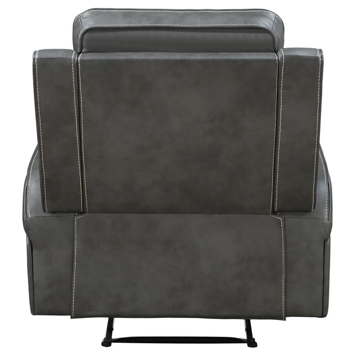 Raelynn Upholstered Track Arm Recliner Grey