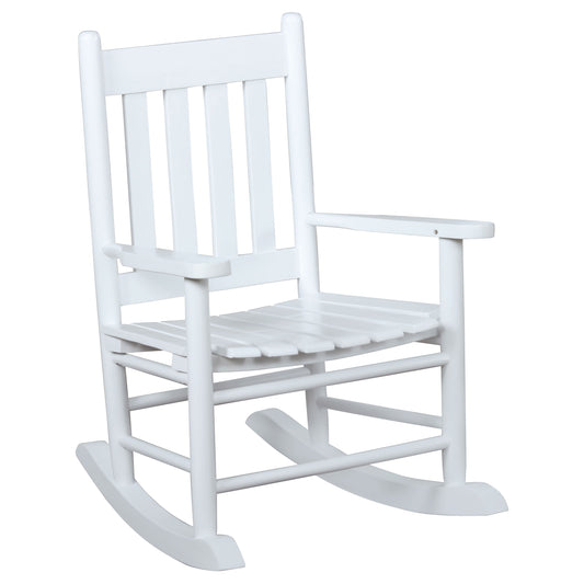 Annie Slat Back Solid Wood Kids Rocking Chair White