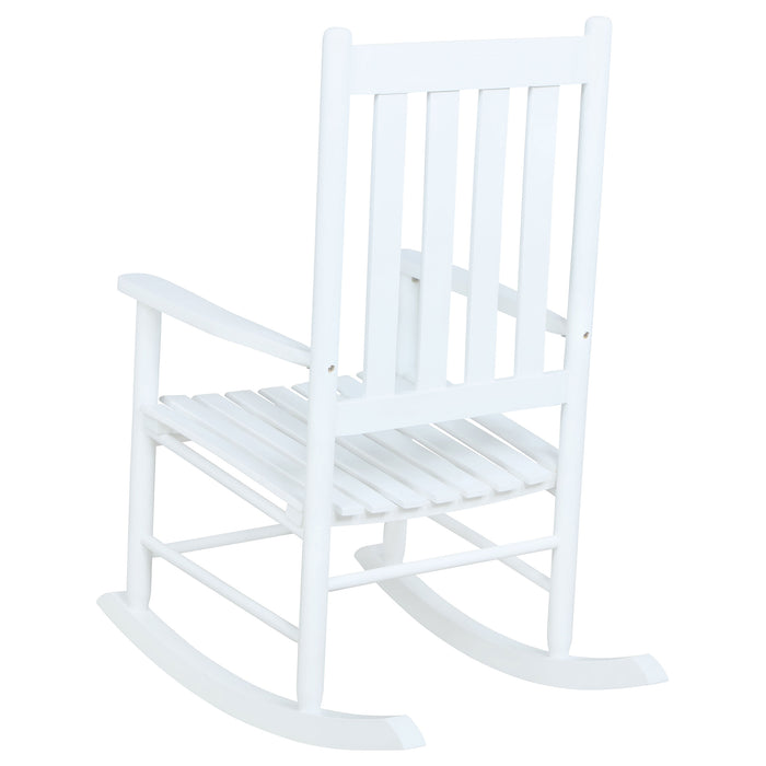 Annie Slat Back Solid Wood Rocking Chair White