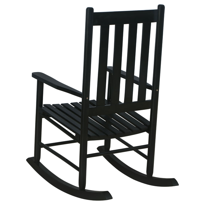 Annie Slat Back Solid Wood Rocking Chair Black