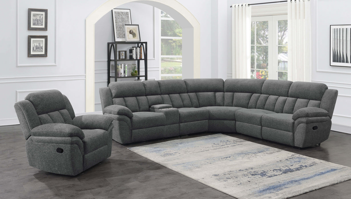 Bahrain 6-piece Modular Reclining Sectional Sofa Charcoal