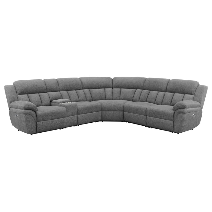 Bahrain 6-piece Modular Power Reclining Sectional Charcoal