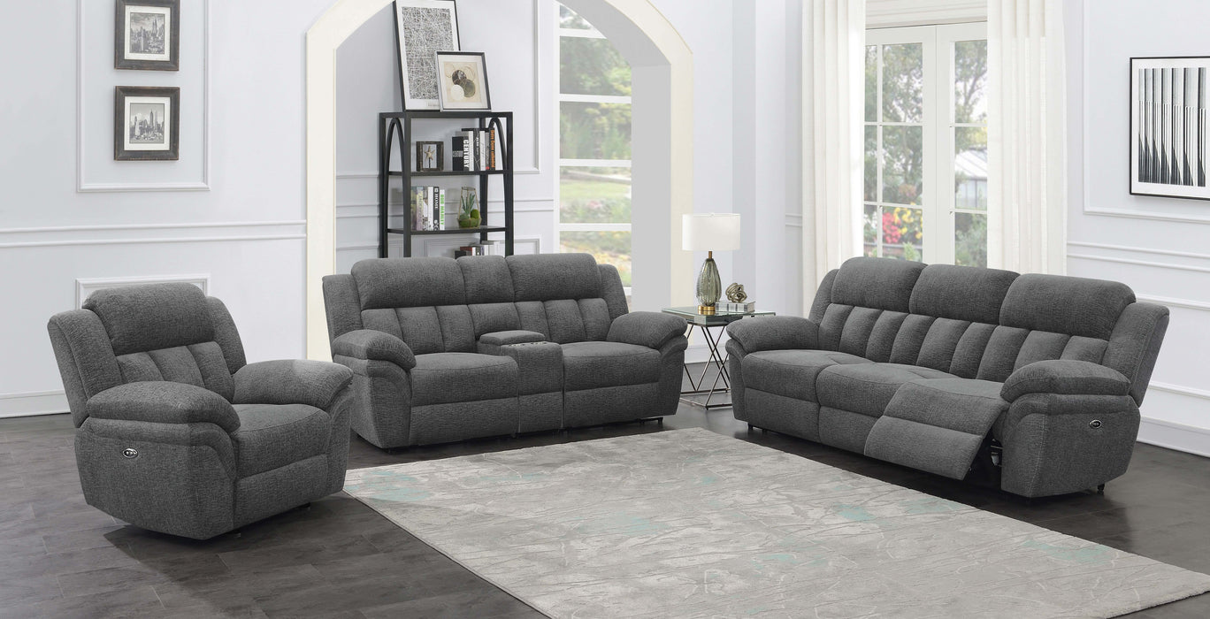 Bahrain Upholstered Power Loveseat Charcoal