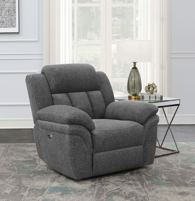 Bahrain Upholstered Power Glider Recliner Charcoal