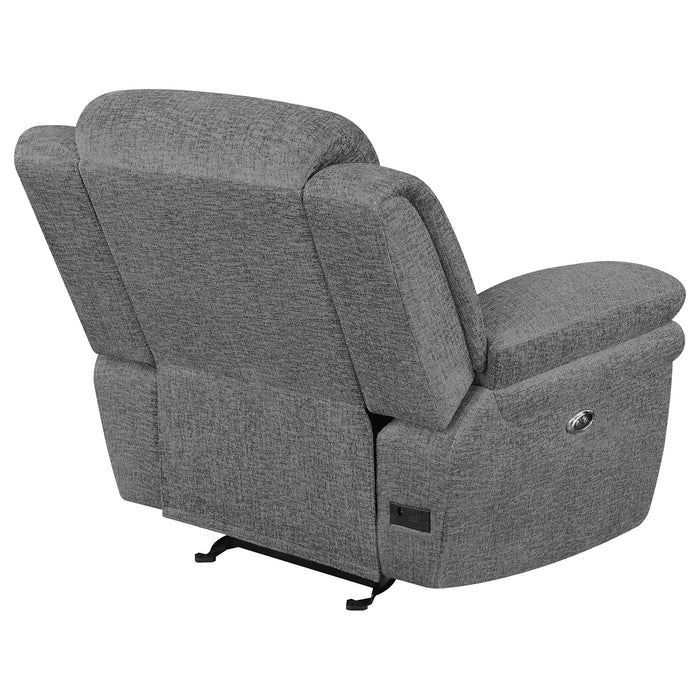 Bahrain Upholstered Power Glider Recliner Charcoal