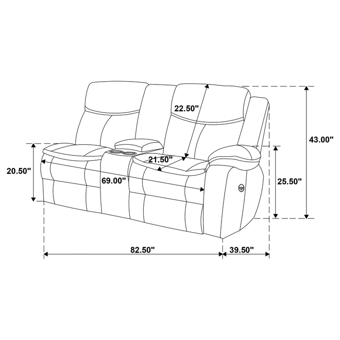 Sycamore Upholstered Power Reclining Sectional Sofa Brown