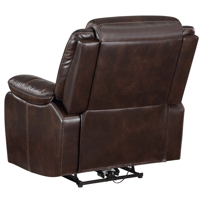 Sycamore Upholstered Power Recliner Chair Dark Brown