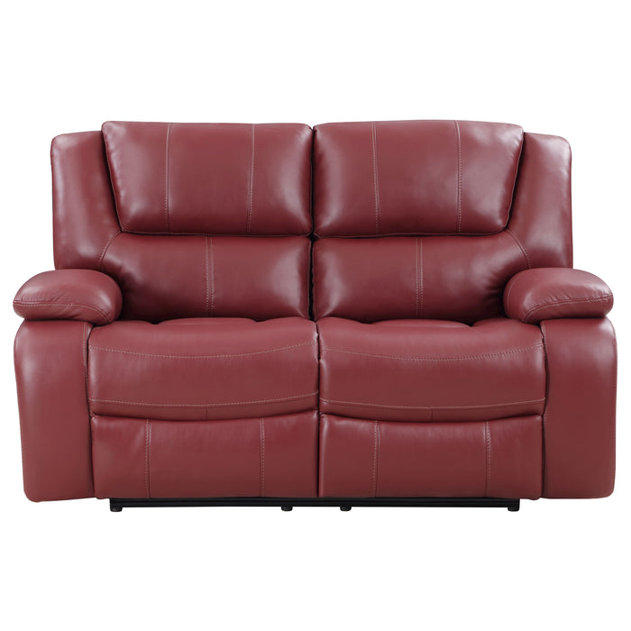 Camila 2-piece Upholstered Reclining Sofa Set Red