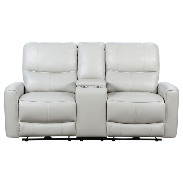 Greenfield Upholstered Power Reclining Loveseat Ivory