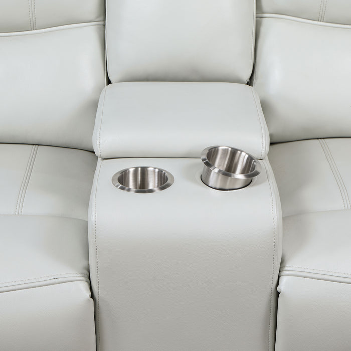 Greenfield Upholstered Power Reclining Loveseat Ivory