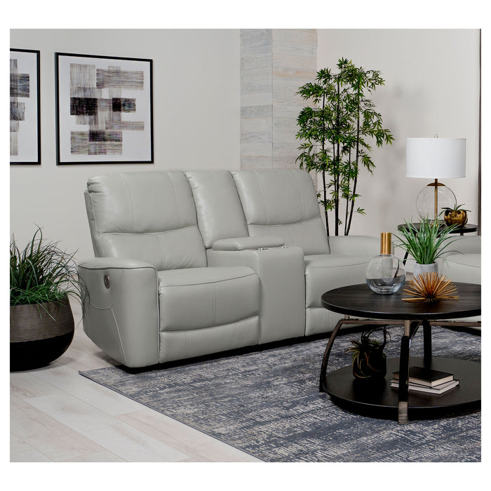 Greenfield Upholstered Power Reclining Loveseat Ivory