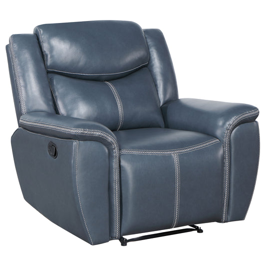 Sloane Upholstered Padded Arm Recliner Chair Blue