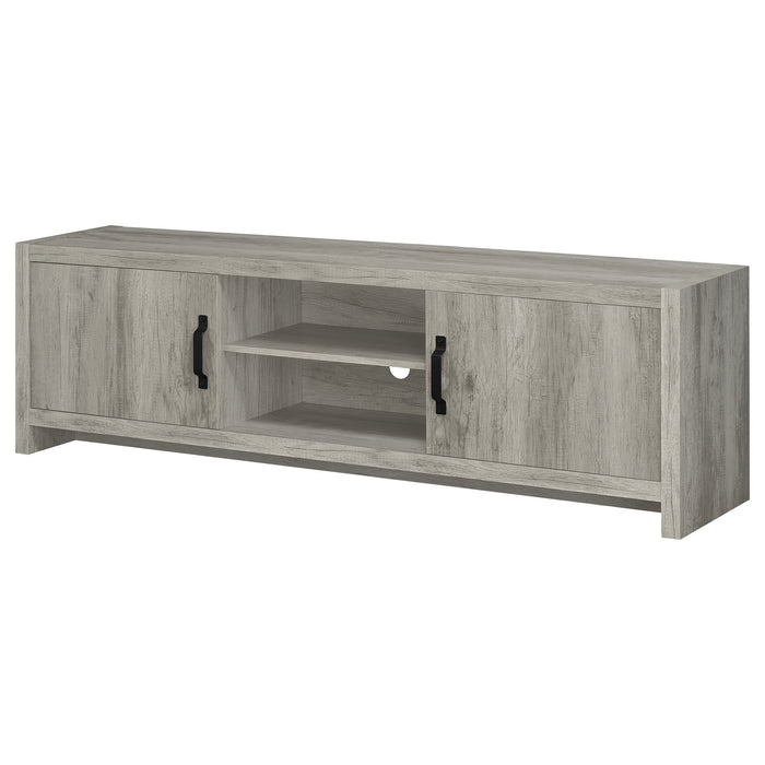 Burke 2-door Engineered Wood 71" TV Stand Grey Driftwood