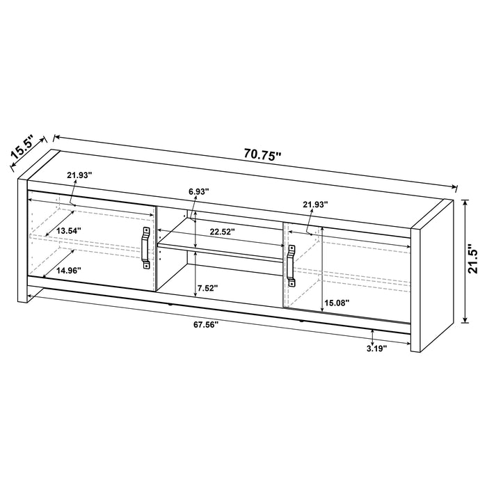 Burke 2-door Engineered Wood 71" TV Stand Grey Driftwood