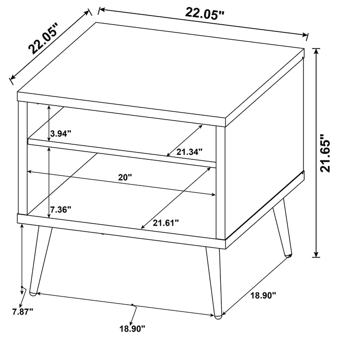 Welsh Square Engineered Wood Side End Table Antique Pine