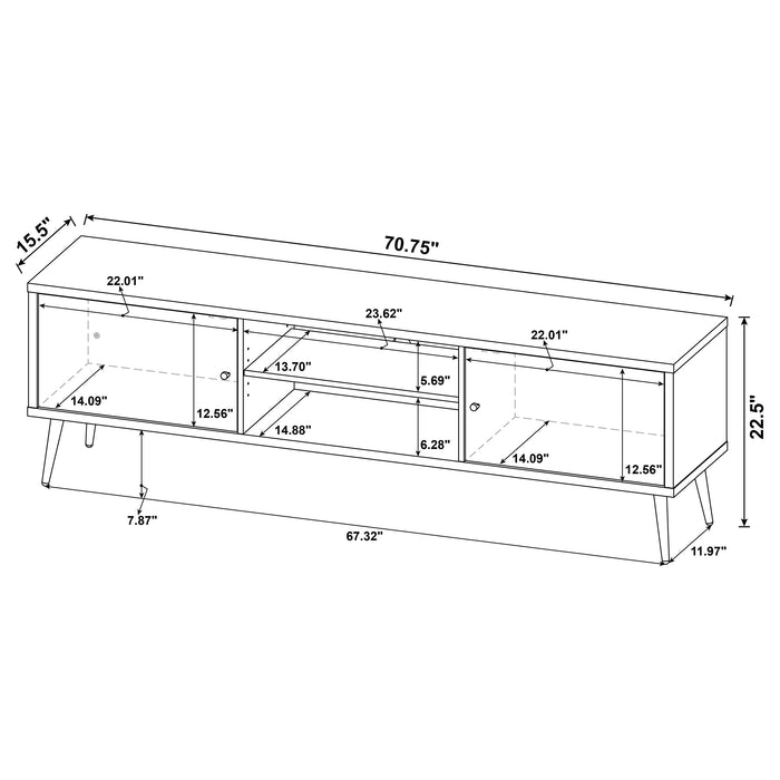 Allie 2-door Engineered Wood 71" TV Stand Distressed Pine