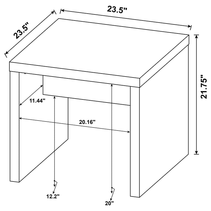 Lynette Square Engineered Wood End Table Mango