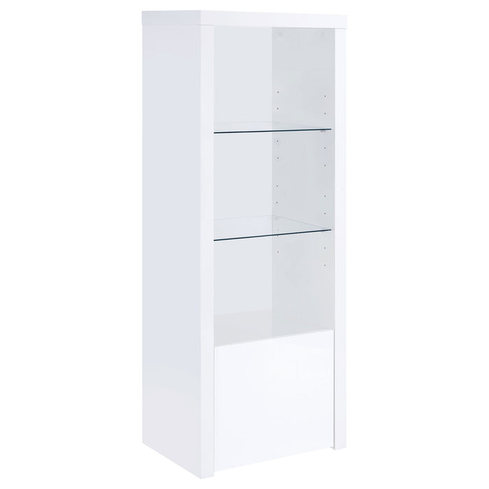 Jude 3-shelf Engineered Wood Media Tower High Gloss White