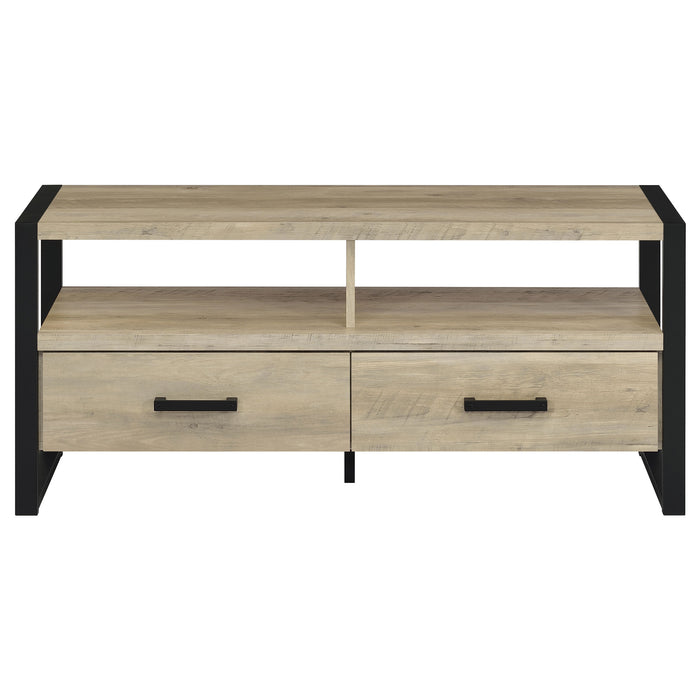 James 2-drawer Engineered Wood 48" TV Stand Distressed Pine