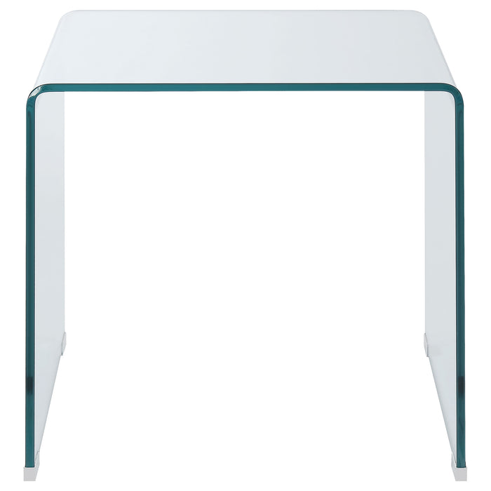 Ripley Squared Tempered Bent Glass Side End Table Clear