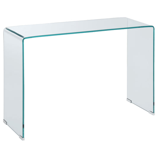 Ripley Tempered Bent Glass Entryway Console Table Clear