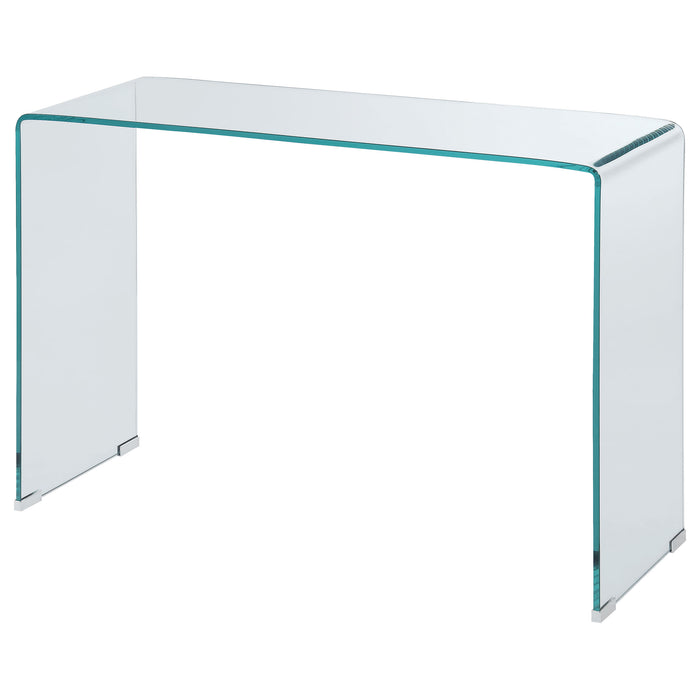 Ripley Tempered Bent Glass Entryway Console Table Clear