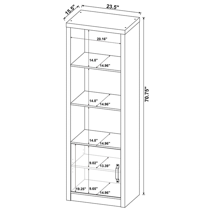 Burke 3-shelf Engineered Wood Media Tower Grey Driftwood