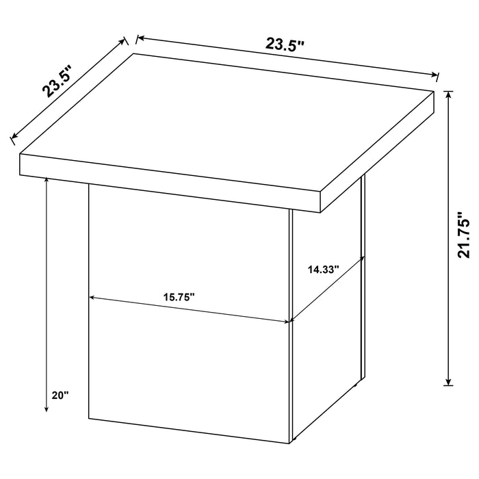 Devar Square Engineered Wood End Table Mango Brown