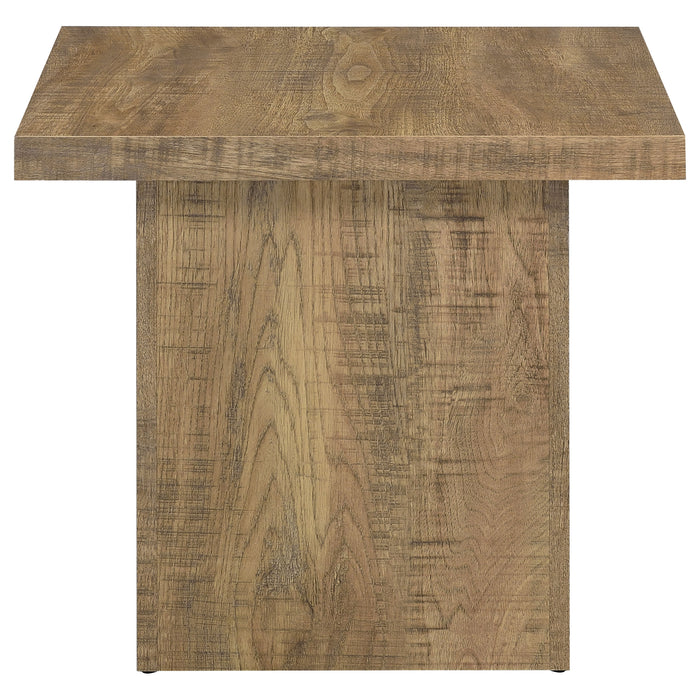 Devar Square Engineered Wood End Table Mango Brown