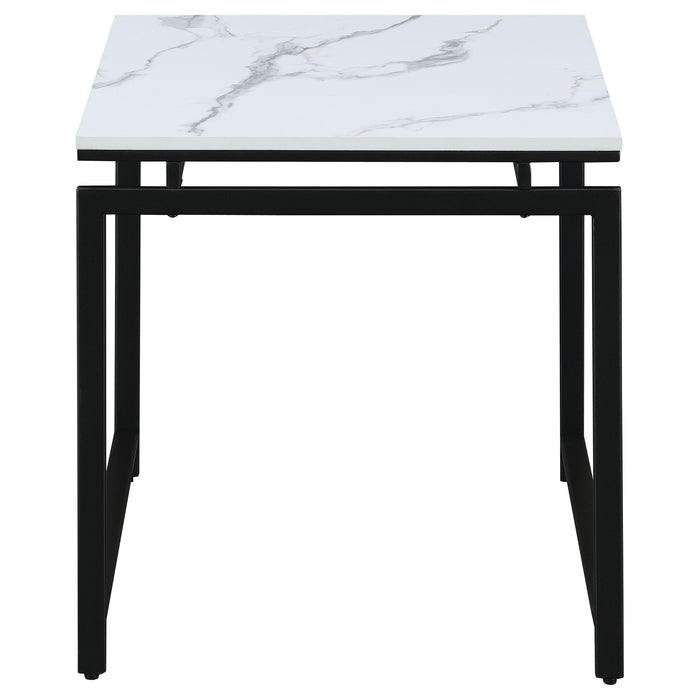 Clark 3-piece Faux Marble Top Coffee Table Set White