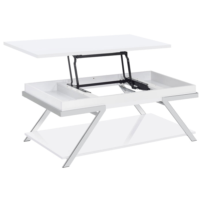 Marcia Rectangular Lift Top Coffee Table White High Gloss