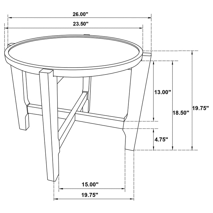 Cota Round Solid Wood End Table Dark Brown