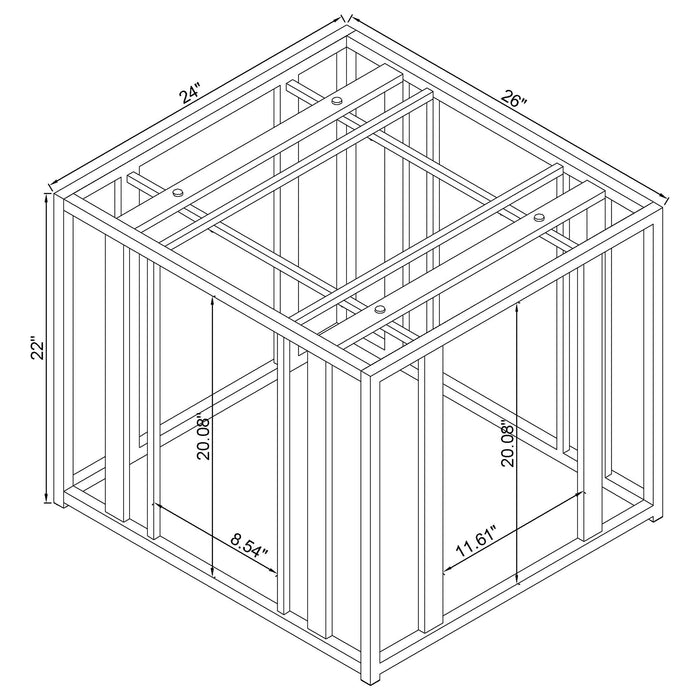 Adri Rectangular Glass Top Side End Table Black Nickel