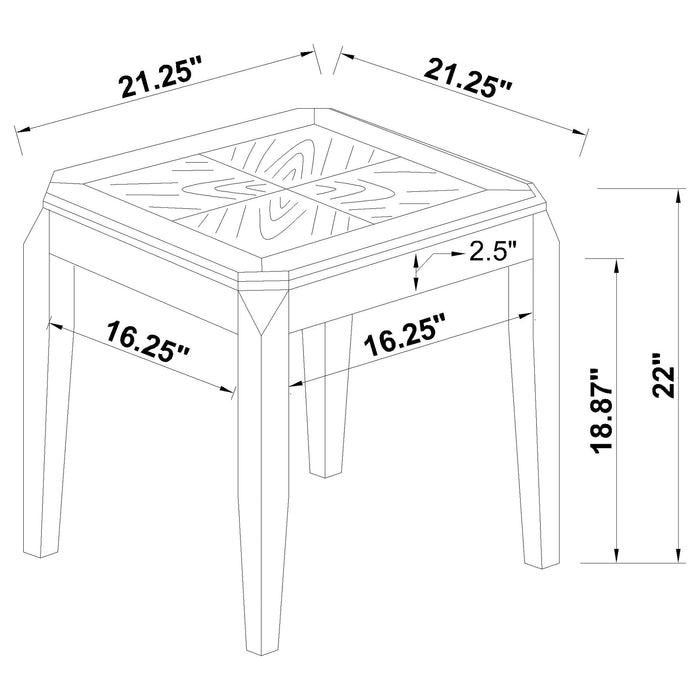 Baylor Square Wood Side End Table Walnut