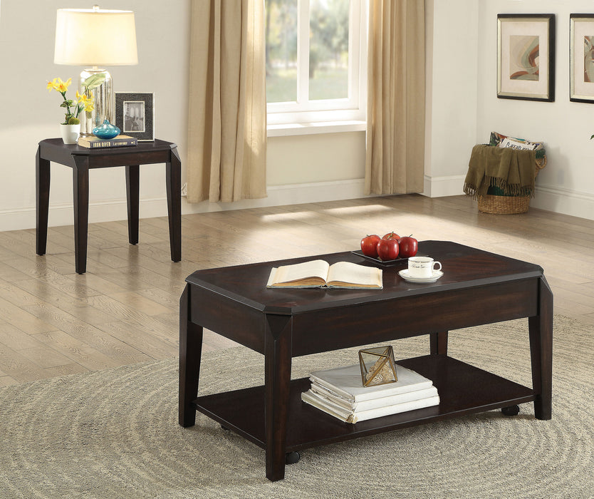 Baylor Rectangular Lift Top Coffee Table with Casters Walnut