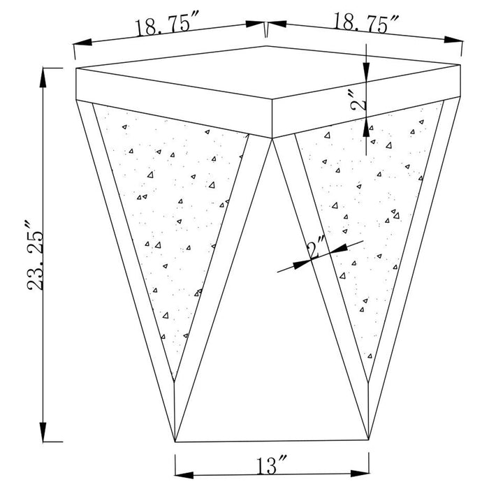 Amore Square Mirrored Acrylic Crystal Side End Table Silver