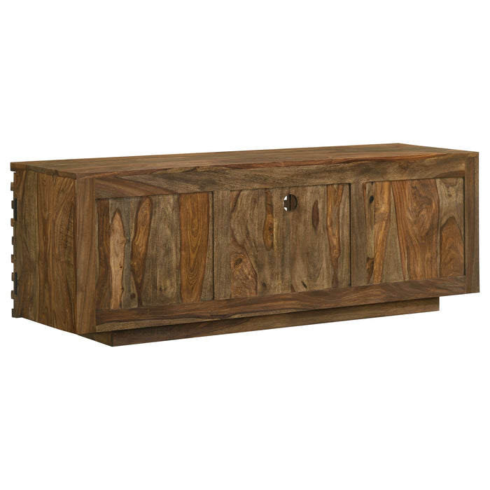 Julia 2-door Solid Sheesham Wood 58" TV Stand Natural