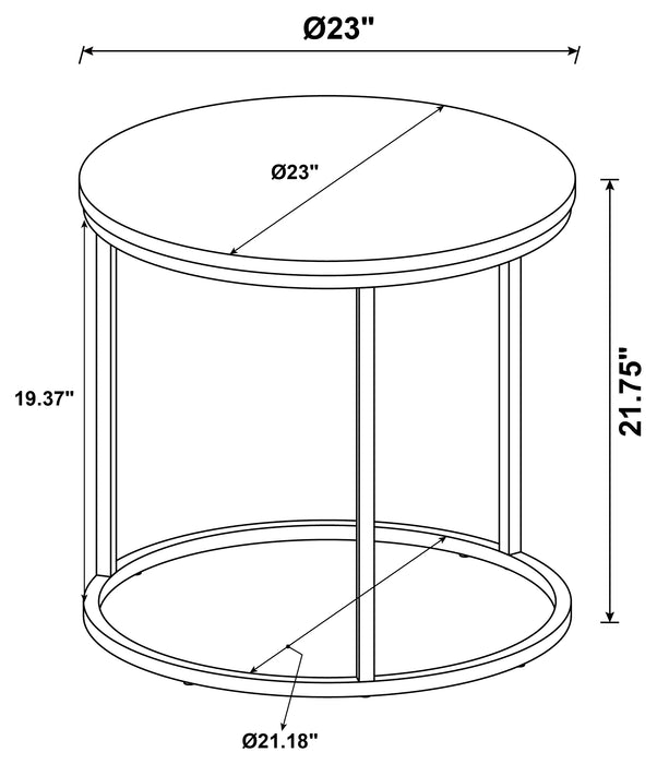 Lainey Round Faux Marble Side End Table Grey