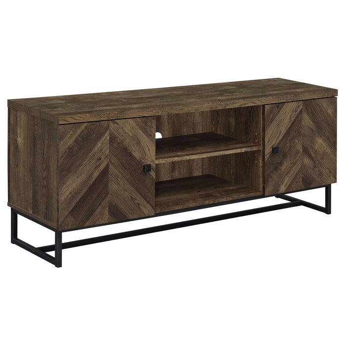 Myles 2-door Engineered Wood 60" TV Stand Rustic Oak