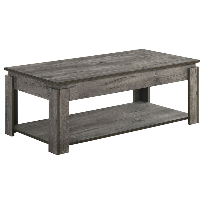 Donal 3-piece Rectangular Coffee Table Set Weathered Grey