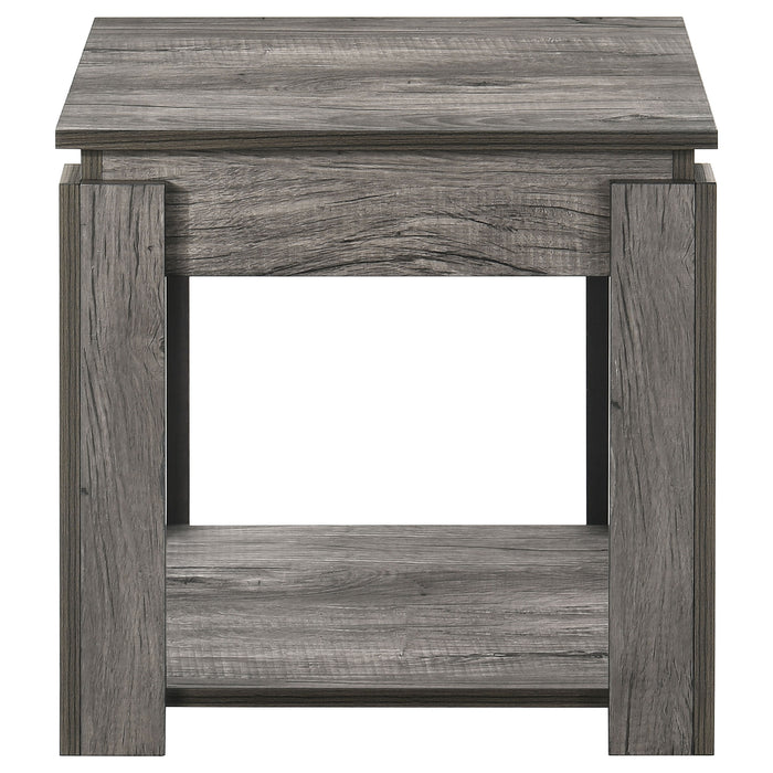 Donal 3-piece Rectangular Coffee Table Set Weathered Grey