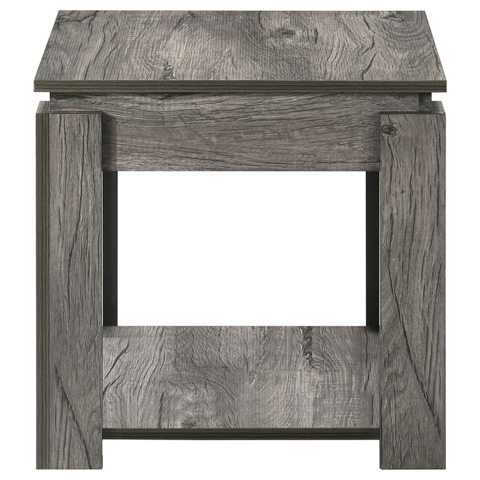 Donal 3-piece Rectangular Coffee Table Set Weathered Grey