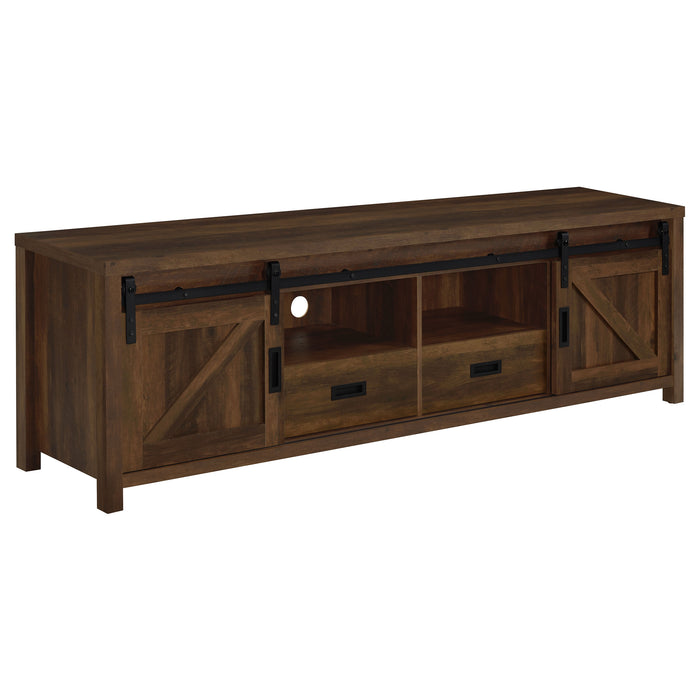 Madra 2-door Engineered Wood 79" TV Stand Dark Pine