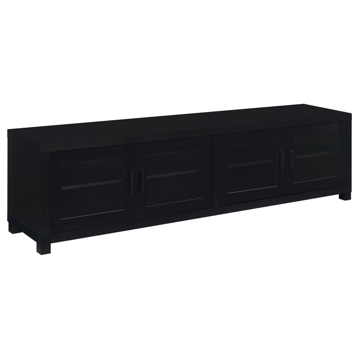 Jupiter 4-door Engineered Wood 79" TV Stand Black