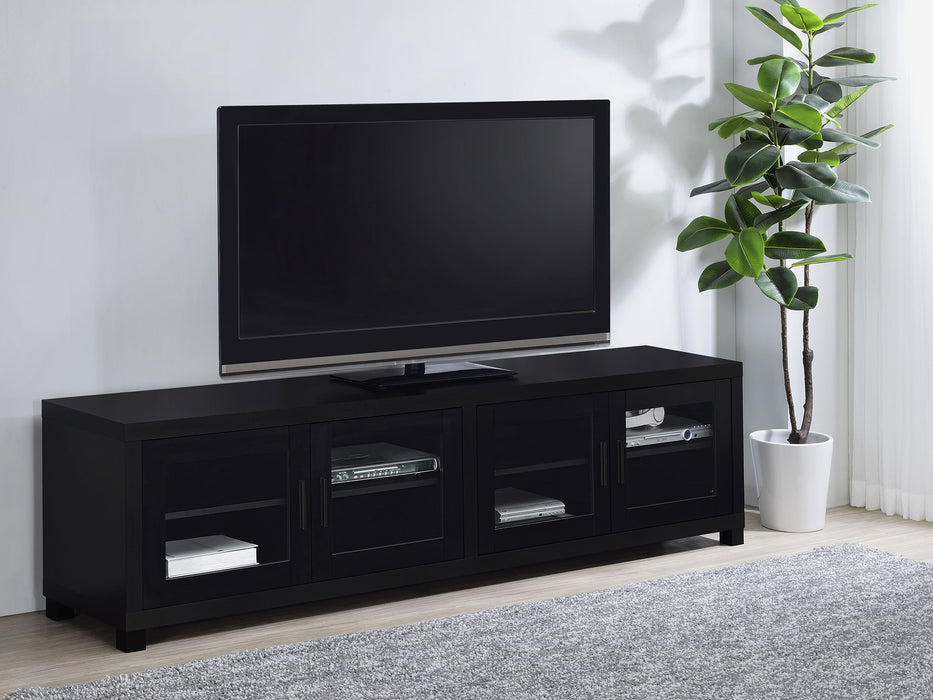 Jupiter 4-door Engineered Wood 79" TV Stand Black