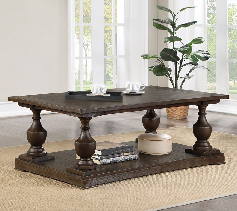 Walden Rectangular Wood Coffee Table Coffee Brown