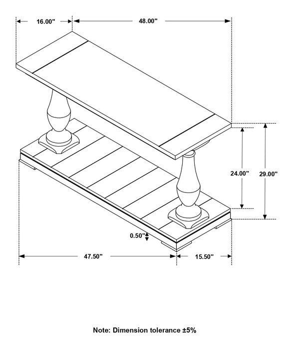 Walden Rectangular Wood Entryway Console Table Coffee